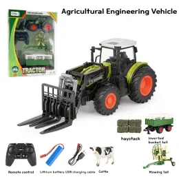 Cars Simulation Of RC Farmer Car Grab Wooden Car Combination Animal Husbandry Farm Toys And Children's Gifts Agricultural Vehicle Set
