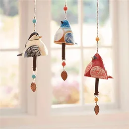 Dekorative Figuren Vogel Bel Windgong Handgeschilderde Outdoor Tuin Decor Wind Chime Deur Hangen Prachtige Decoratie Hanger RoomDecor