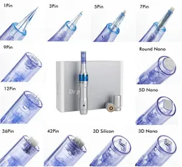 A6 Pen Needle Cartridge Microneedling Tattoo Machine Bayonet Byt ut patroner 9 12pin 36 Pin Round Nano Facial Beauty Massage Skin Care Meso Therapy Tattoo Needle