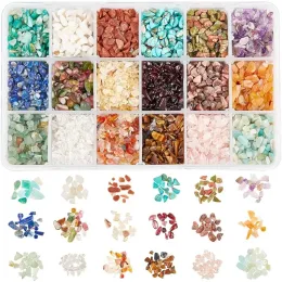 Beads 1 Box 8500pcs/Set Gemstone Chips Beads 18 Styles underville archliled chistal chips jods chakra energy stone beads 28mm