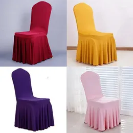 Chair Skirt Cover Wedding Banquet Chair Protector Slipcover Decor Pleated Skirt Style Chair Covers Elastic Spandex