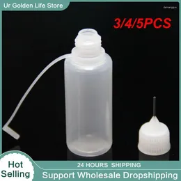 Speicherflaschen 3/4/5pcs Flüssigsaft mit Leckdosenlebel der leeren, leeren Tropfen und präziser Abgabe -Nadelspitze