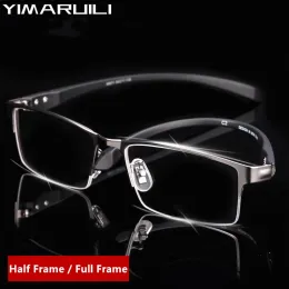Objektive Yimaruili Leichte und komfortable TR90 Legierung Eyewear Business Business Full -Rame Halfframe Optical Rezept Brille Rahmen