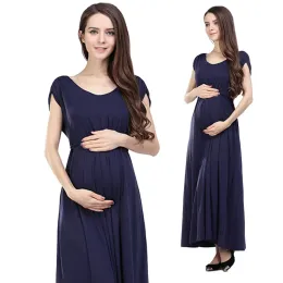 Supplies Wholesale Fashion Long Maternity Clothes Maxi Nursing Breastfeeding Dress Pregnant Long Dress Invisible Zippers Drop Shipping