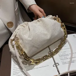 Shoulder Bags Corduroy Light Chain Handbags For Women 2024 Spring Luxury Crossbody Green Purses Lady Fashion Clutch