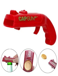 PUNLAT CAP Gun Creative Flying Cap Launcher Bottle Beer Opener Bar Tool Drink Abertura da pistola em forma de garrafa tampa de tampas Red Gray7411662