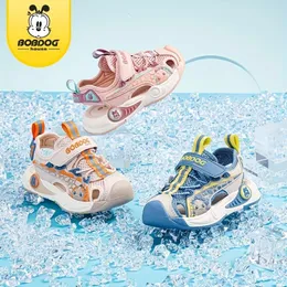 BOBDOG House Girl's Trendy Close Toe Breathable Sandals, Comfy Non Slip Durable Beach Water Shoes for Kid's Outdoor Activities, Summer BJ22655