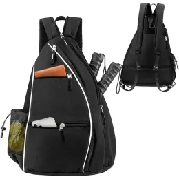Väskor pickleball racketer ryggsäck för män kvinnor sport reversibel pickleball paddel väska tennis racquetball badminton rese sling väska