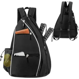 Mochila de raquetes de pickleball para homens para homens esportes reversíveis pickleball saco de saco de tênis racquetball badminton sling saco