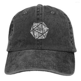 Caps de bola Mosaic D20 Baseball Cap Hats Hats Mulheres Visor Protection Snapback DND jogo