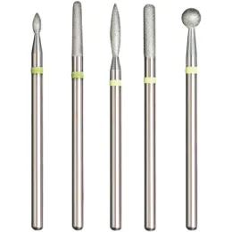 Bits 5 Pcs Russian Style Learner Use Diamond Milling Cutters For Manicure Carbide Removing Dead Skin Mild Nail Drill Bits