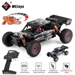 Electric/RC Car Wltoys 1/12 124016 124018 RC CAR 75 km/h hög hastighet Remote Control Truck 4WD Off-road drift Klättringsbilar Teksaker för pojkar 240424