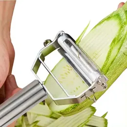 2024 Multifunzione della cucina vegetale per verdure in acciaio inossidabile Multifunzione Melone Melone a doppia guarni di pelapatrice per la patate a fettina Slicer Shredder Peeler per