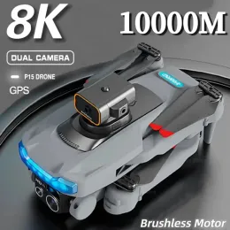 ドローン新しいP15ドローンプロフェッショナル8K GPSデュアルカメラ5G障害物回避光学フローポジショニングブラシレスアップグレードRC10000m