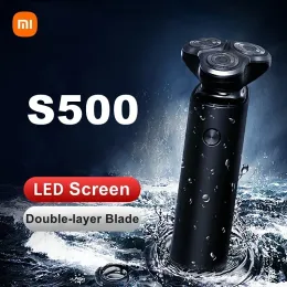 Rakare Xiaomi Mijia S500 Electric Shaver Beard Safety Razor Head Rakning Vattentät laddningsbar blad rakmaskin för män make