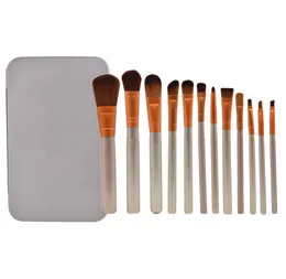 2021 N3 Brush Professional 12pcs Maquiagem Cosmética Brush Facial Kit Bruncos de caixa de caixa de metal conjuntos de pincéis de pó de face3173995