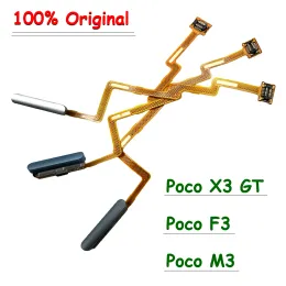 Kablar 100% Original Power Home Button Meny Return Key FingerPrint Touch ID Erigenition Sensor Flex Cable för Xiaomi Poco X3 GT F3 M3