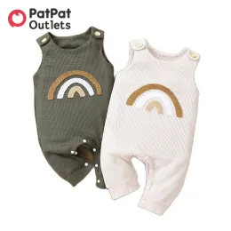One-Pieces Patpat Baby Kleidung Neugeborene Baby Gegenstände Junge Mädchen Jumpsuit Babies Accessoires Neugeborene Rolpper Playsuit Rainbow Tank Bodysuit