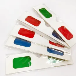 Filtry 20pcs Tajne okulary dekoderowe Odprzewodzone/zielona green/błękitne filtr obiektywu biała składana ramka 3D szklanki loterii