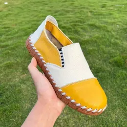 Sıradan Ayakkabı Erkekler Yaz Stili Bir Ayakkalı Tembel Adam Bean Cowhide Manss El Yapımı Nefes Alabilir Zapatillas De Deporte