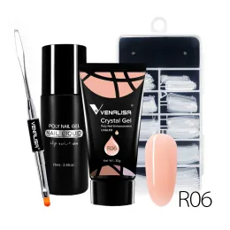 Gel venalisa poly unhel gel kit de unhas edifício unhas gel acrílico transparente cristal coumuflage conjunto unhas estend jelly gel polish