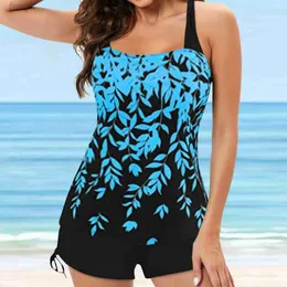 Kobiety tankini tankini bikini set damski nadruk cyfrowy strój kąpielowy podzielony plaż