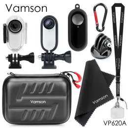 Kameror Vamson för Insta360 GO 2 Tillbehör Portable Mini Watertproof stockförvaringsväska Skyddslagringsbox för Insta 360 VP620A