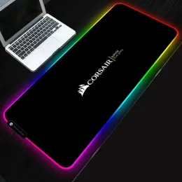 Almofadas de computador mouse gamer corsirsirsirs mousepad rgb acessórios para jogos de mesa tapete de estatística teclado xxl mausause tapete 900x400