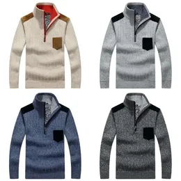 Pullover Winter Men's Plus Veet Half Zipper engross Harm Stand Collar Sweater Sweater Vetement Homme Men Clothes 201125