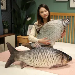 Cushions 30100cm Simulation Funny Fish Plush Toys Stuffed Soft Animal Carp Plush Pillow Creative Sleep Cushion for Kids Girls Xmas Gift