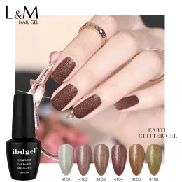 Gel Nail Gel Polish Shimmer Earth Stone Color Ibdgel Whole Set 12 Colors Glitter Brown Nail Gel Varnish 2 Step Gel Polish Manicure