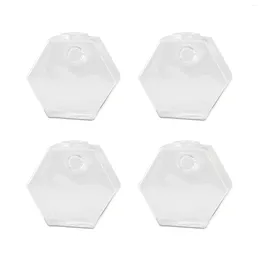 Vasen 4pcs Wandmontierte Glasblütenpots Geometrische hexagonale Hydroponik -Pflanzen -Terrarium für hängende Dekoration