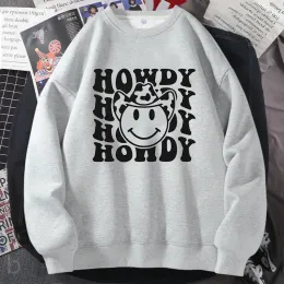 Polos Howdy Yall Krop Sweatshirt Kovboy Kovboy Güney Batı Hoodie Country Style Harajuku Estetik Grafik Sweatshirt