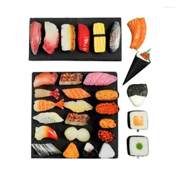 Dekorativa blommor PVC Artificial Decorations Simulation Japanese Sushi låtsas Toys Tuna Wasabi Sashimi Model Display Miniatures