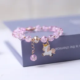 Strands Strawberry Cherry Pipcorn Beads Bracelet Friendship Flower Pumpkin Glass Breads Bracelet for Girls Halloween Jóias Acessórias