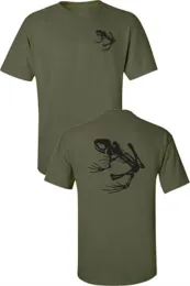 Camisetas camisetas de camiseta engraçada masculino marinho focas de esqueleto sapo impresso na frente e traseira homens militares camiseta tees tops haruku streetwear