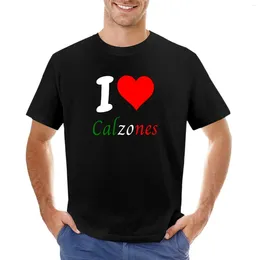 Polos maschile I Love Calzone Italian T-shirt Boys Stampa animale ad asciugatura rapida Magliette grafiche da uomo