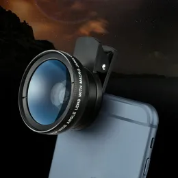 Filtri 2 in 1 0,45x 49uv Super WidEangle Lens + 15x Macro Lentis 4K HD Photography Telefono per telefono Lens per smartphone