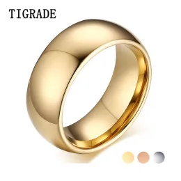 밴드 Tigrade Domed Men Tungsten Ring Rose Gold, Gold, Silver Color Preor Carbide Ring Unisex Wedding Band Engagement Jewelry