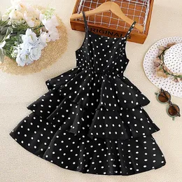 Dress Kids Girls 412 anni Polka Black Dot per eleganti vestiti per le vacanze 240420