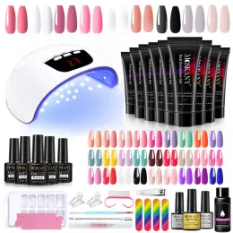 Kits unhas gel acrílico Conjunto de lâmpada LED UV Secador com kit de esmalte em gel de unha Soencam o kit de ferramentas de unhas para iniciantes.