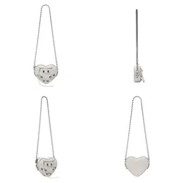 Neue Cagoleheart -Serie Frauen Mini White Lambskin Heart Chain Tasche Originalqualität