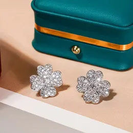 Роскошные полные алмазные серьги, серьги из лепестка в форме сердца с цветами и полным бриллиантовым подарком подарки 143