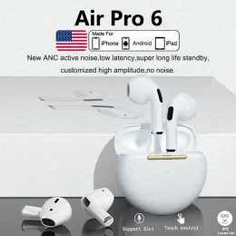 Earphones Original Air Pro 6 TWS Max Wireless Bluetooth Earphones In Ear Mic Pods Earbuds Sport Headset For Xiaomi Apple iPhone Headphones