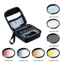 Filtros Apexel 52mm 7in1 Kit de lente de filtro gradual CPL Gradiente de estrela Red Amarelo Câmera Azul Filtros de telefone lente para todos os smartphones 52UVG