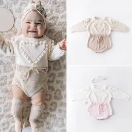 Einszene Schönes Herzkind Baby Strickkleidung Love Strampler Jumpsuit BodySuit Outfit Herbst Winter Woll gestrickte Pullover Bodysuits