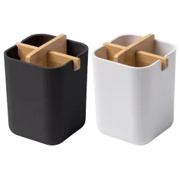 فرشاة الأسنان حامل فرشاة الأسنان الخيزران تمامًا من طراز Eco ودود الأسنان Caddy Caddy Pott Antibacterial Pot مضغوط من فرشاة الأسنان