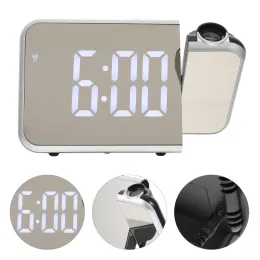 Tillbehör Klocka Alarmprojektion Digital sovrum LED -projektor Electronic Up Tak Desk Ljusbord Nightstand Mirror Silent Wall Clocks