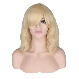 Wigs qqxcaiw corti parrucche ricci donne bionda cosplay bianco party resistente alle parrucche per capelli sintetici