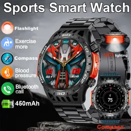 Новые Sports Smart Watch Men с светодиодным светодиодным трекером Compass Ultra Long Restby Bluetooth Call Smart Wwatch для Android iOS